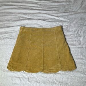 Altar'd State Gold Corduroy Mini Skirt